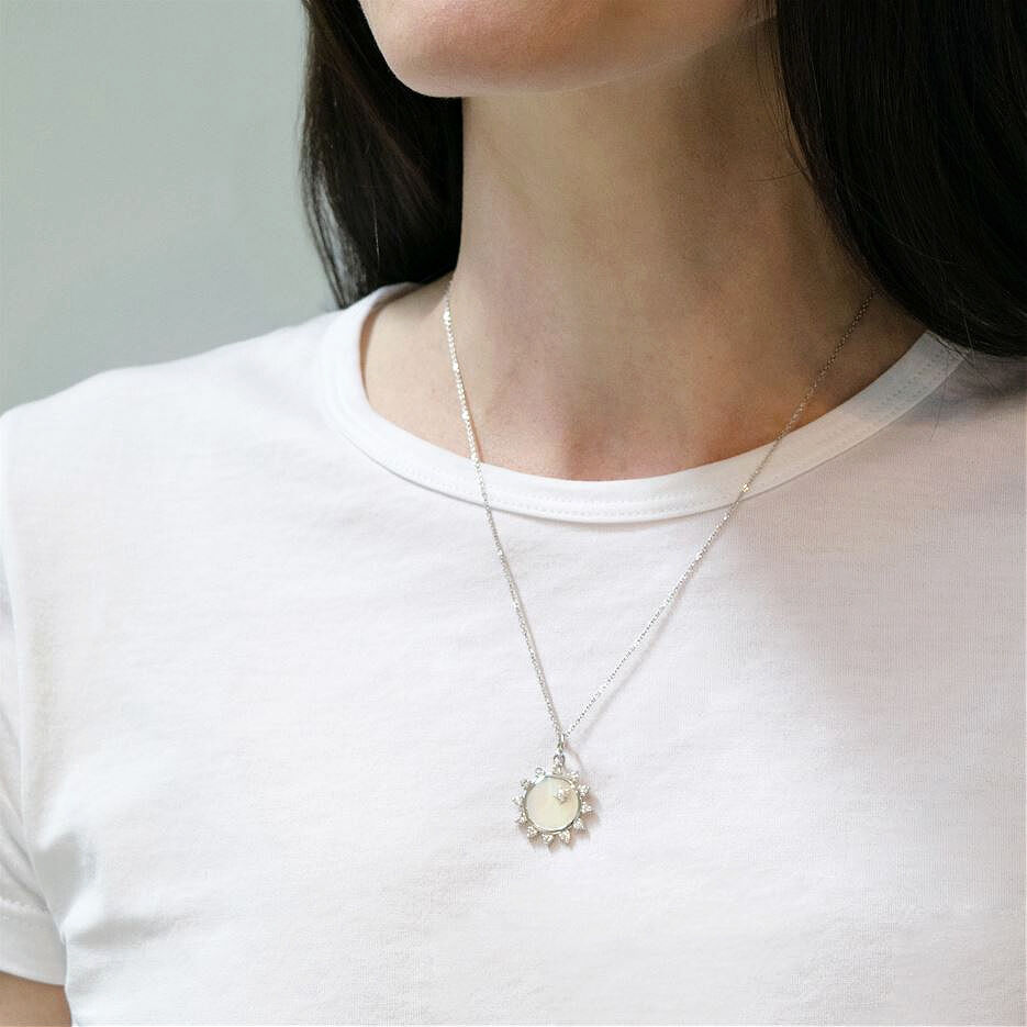 Sun silver necklace top
